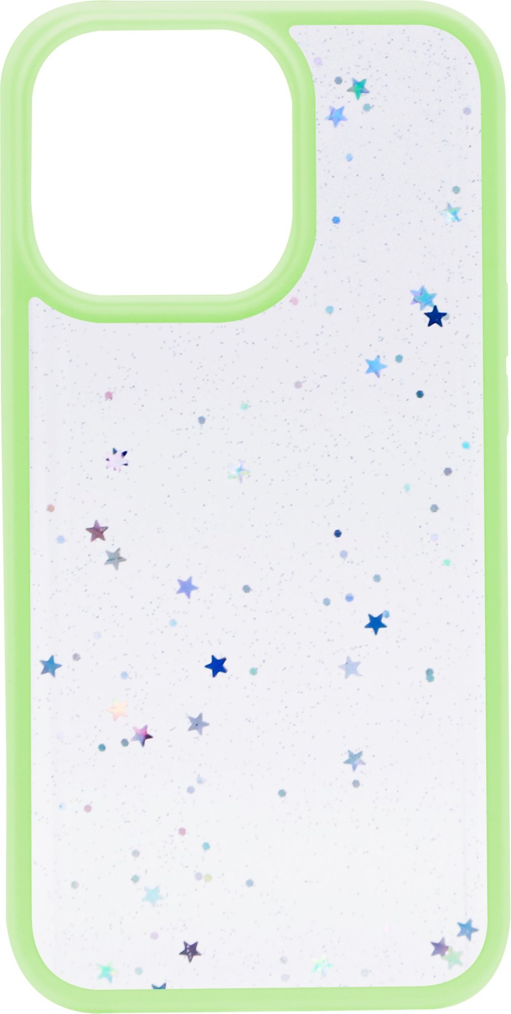 iWill Clear Glitter Star Phone Case az iPhone 13 Pro készülékhez Green