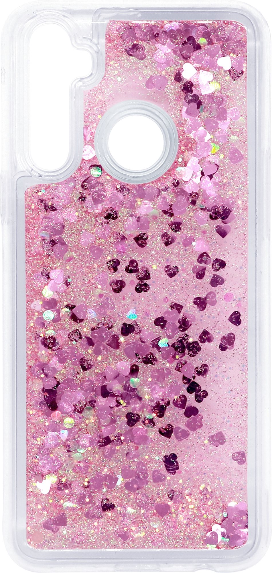 iWill Glitter Liquid Heart Realme C3 rózsaszín tok