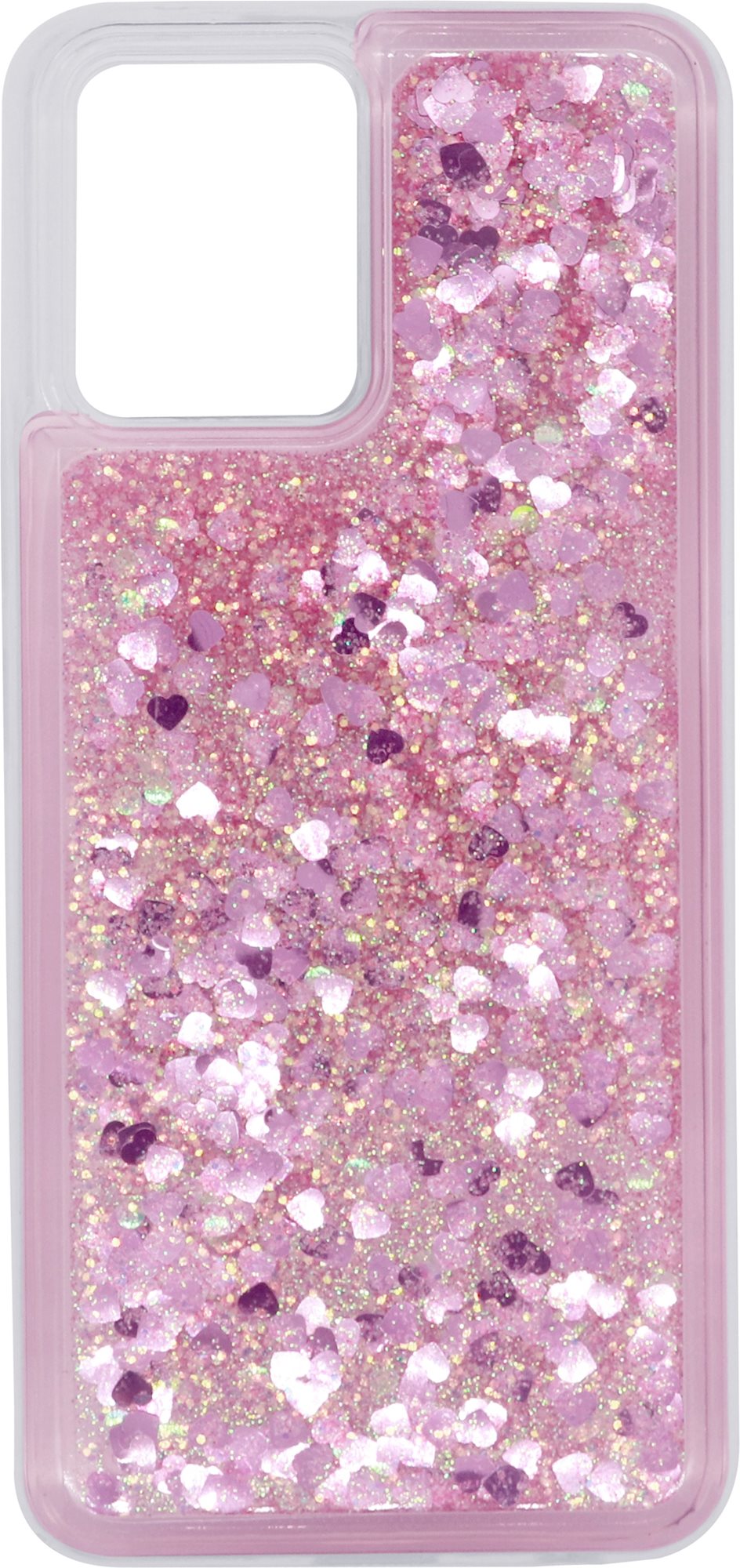 iWill Glitter Liquid Heart Realme 8 rózsaszín tok