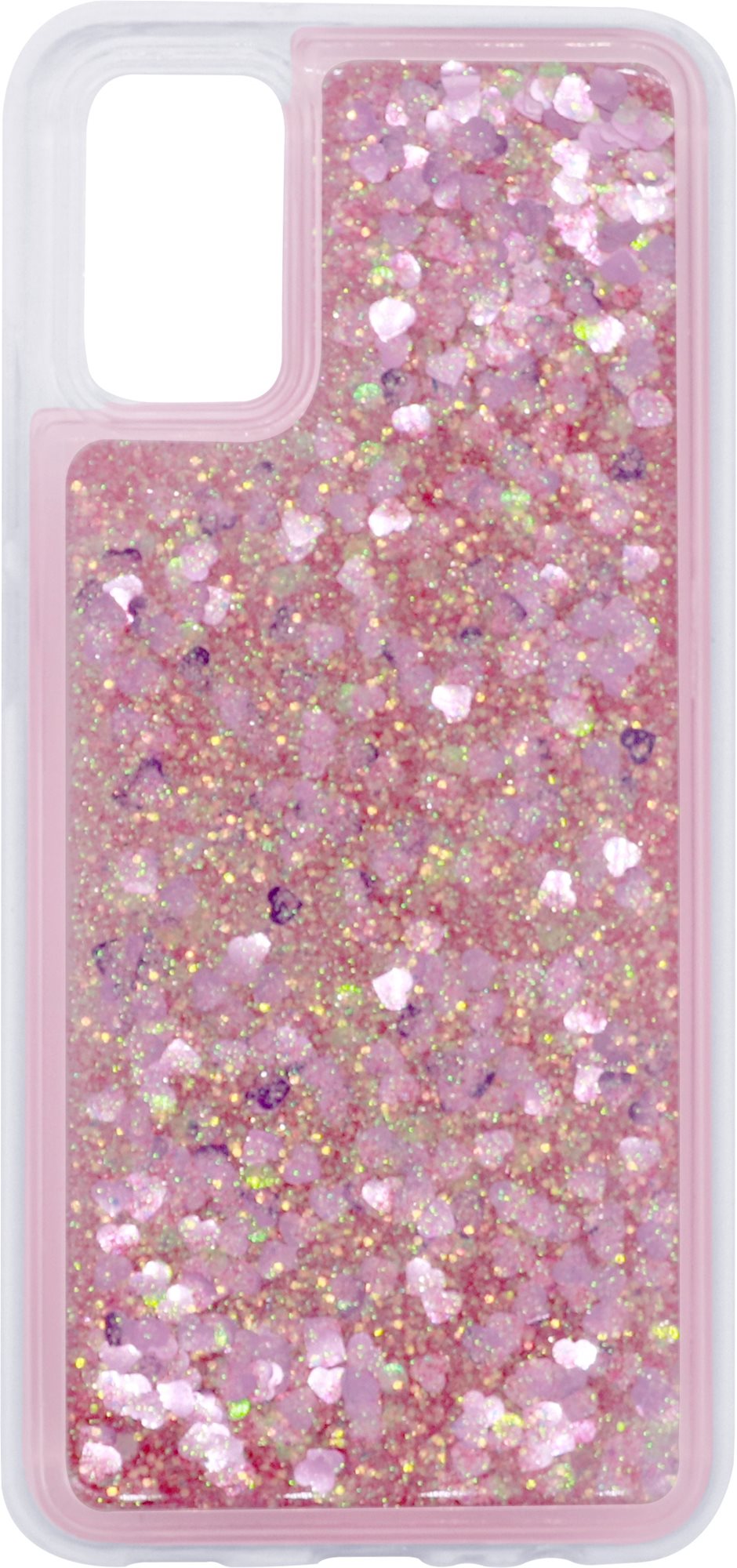 iWill Glitter Liquid Heart Samsung Galaxy A02s rózsaszín tok