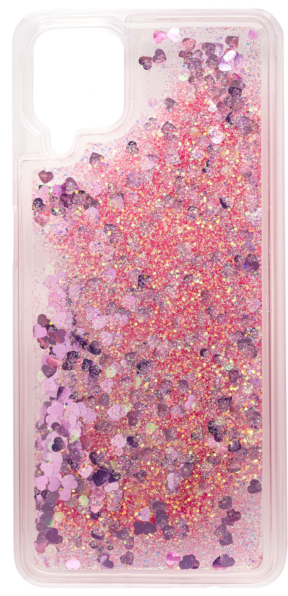 iWill Glitter Liquid Heart Samsung Galaxy M12 rózsaszín tok