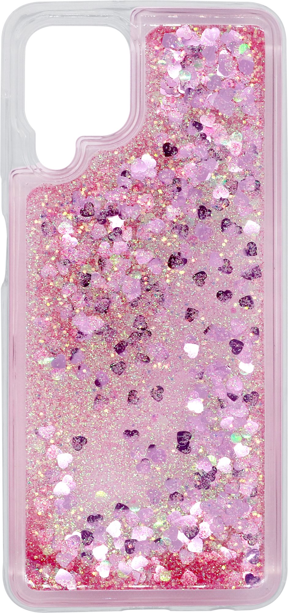 iWill Glitter Liquid Heart Samsung Galaxy A22 rózsaszín tok