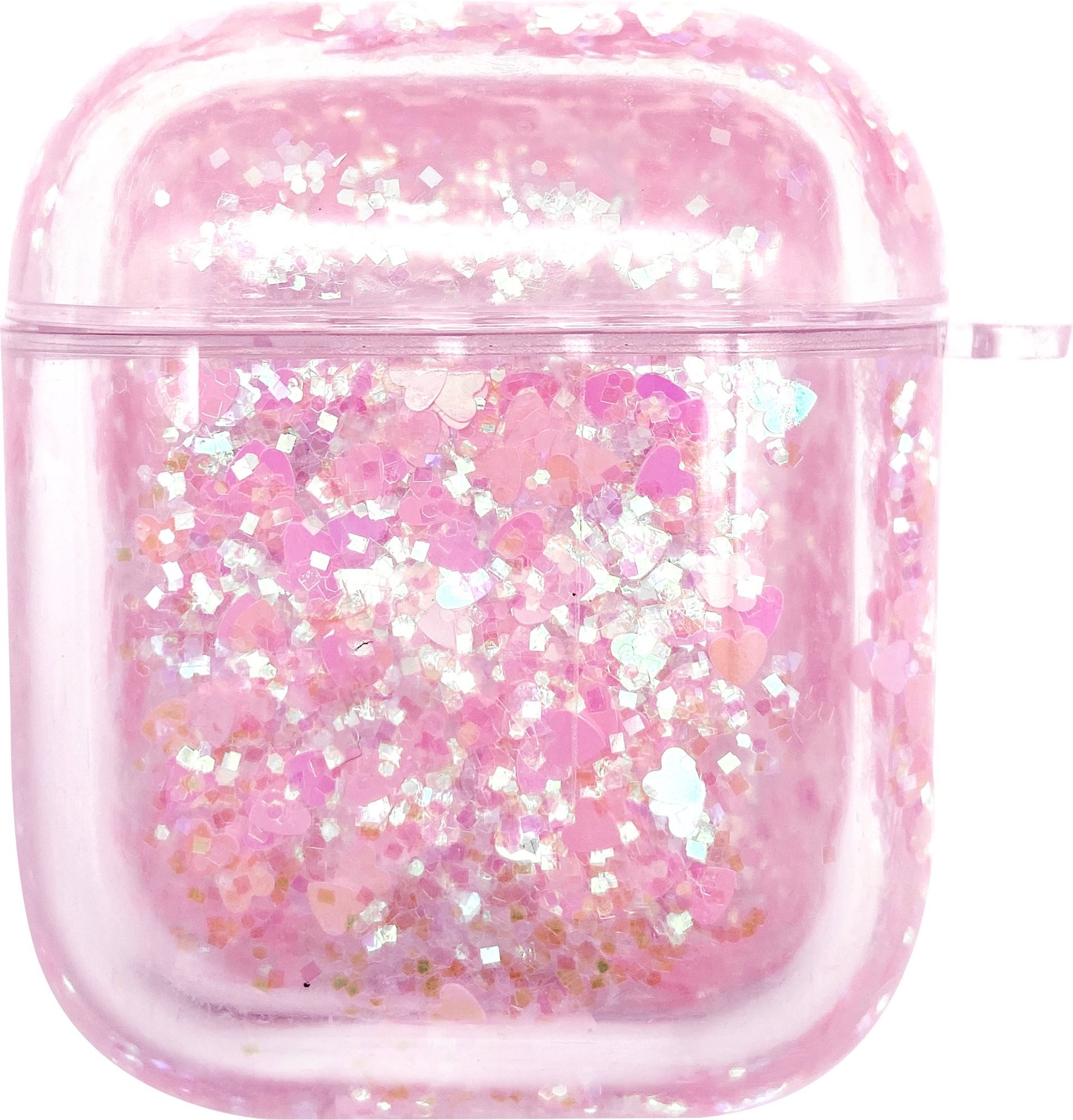 iWill PC Protective Liquid Floating Glitter Apple Airpods Case Heart Pink