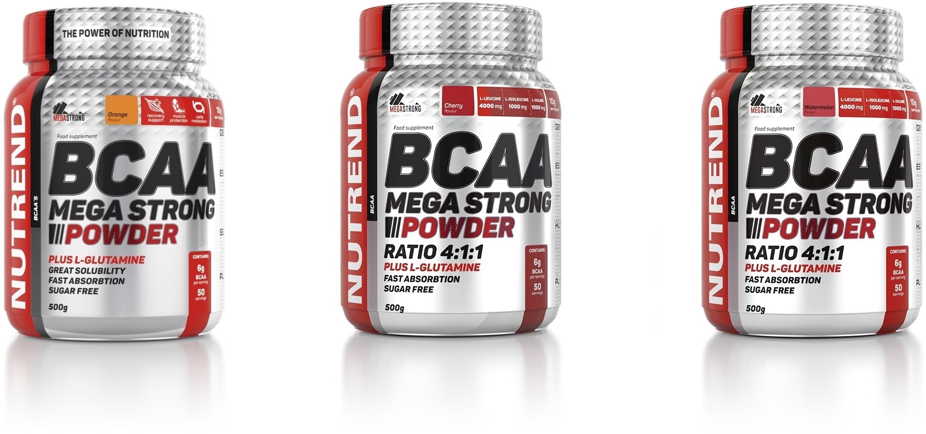Nutrend BCAA Mega Strong Powder, 500 g