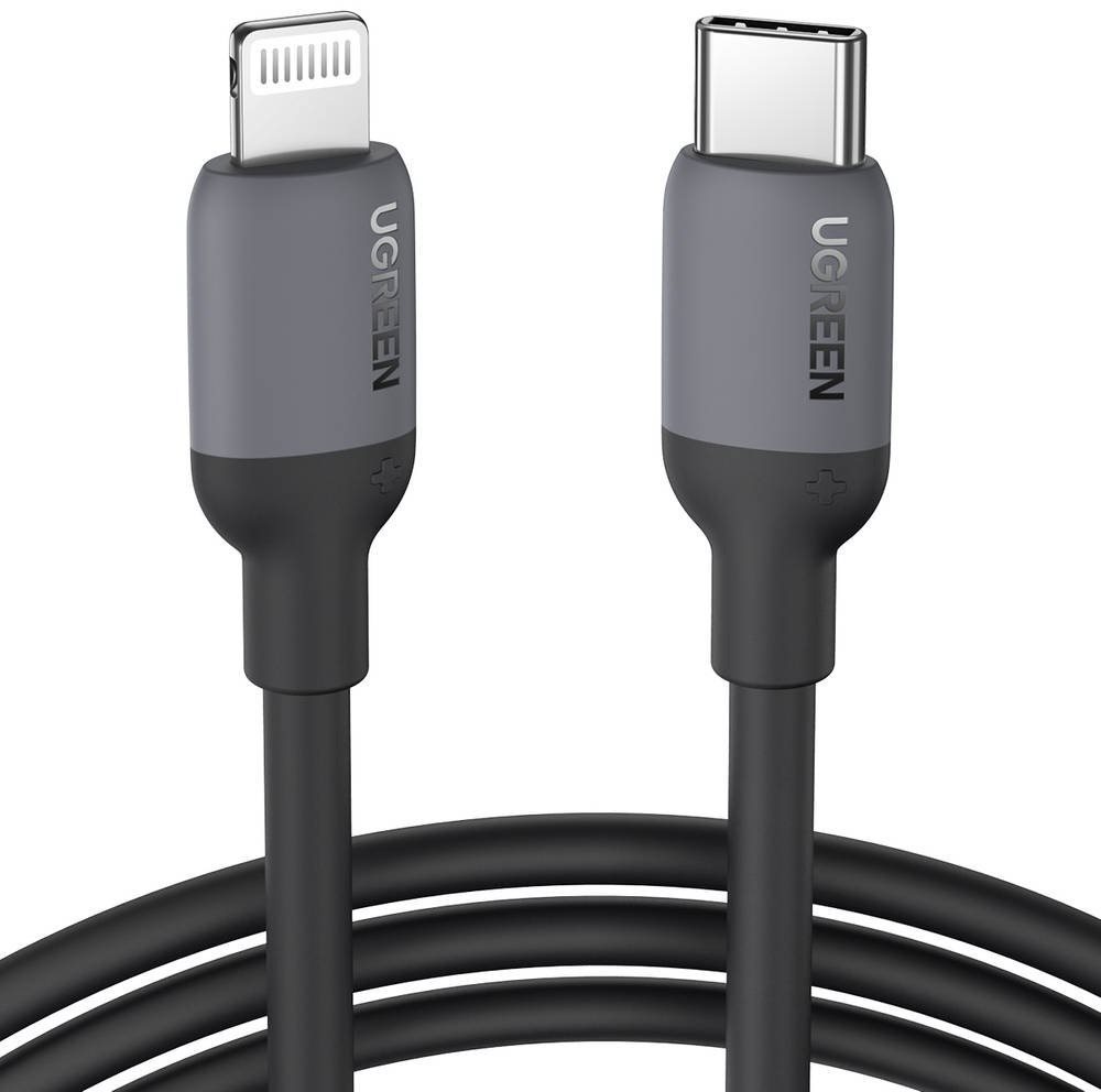 UGREEN USB-C to Lightning Silicone Cable 1m Black