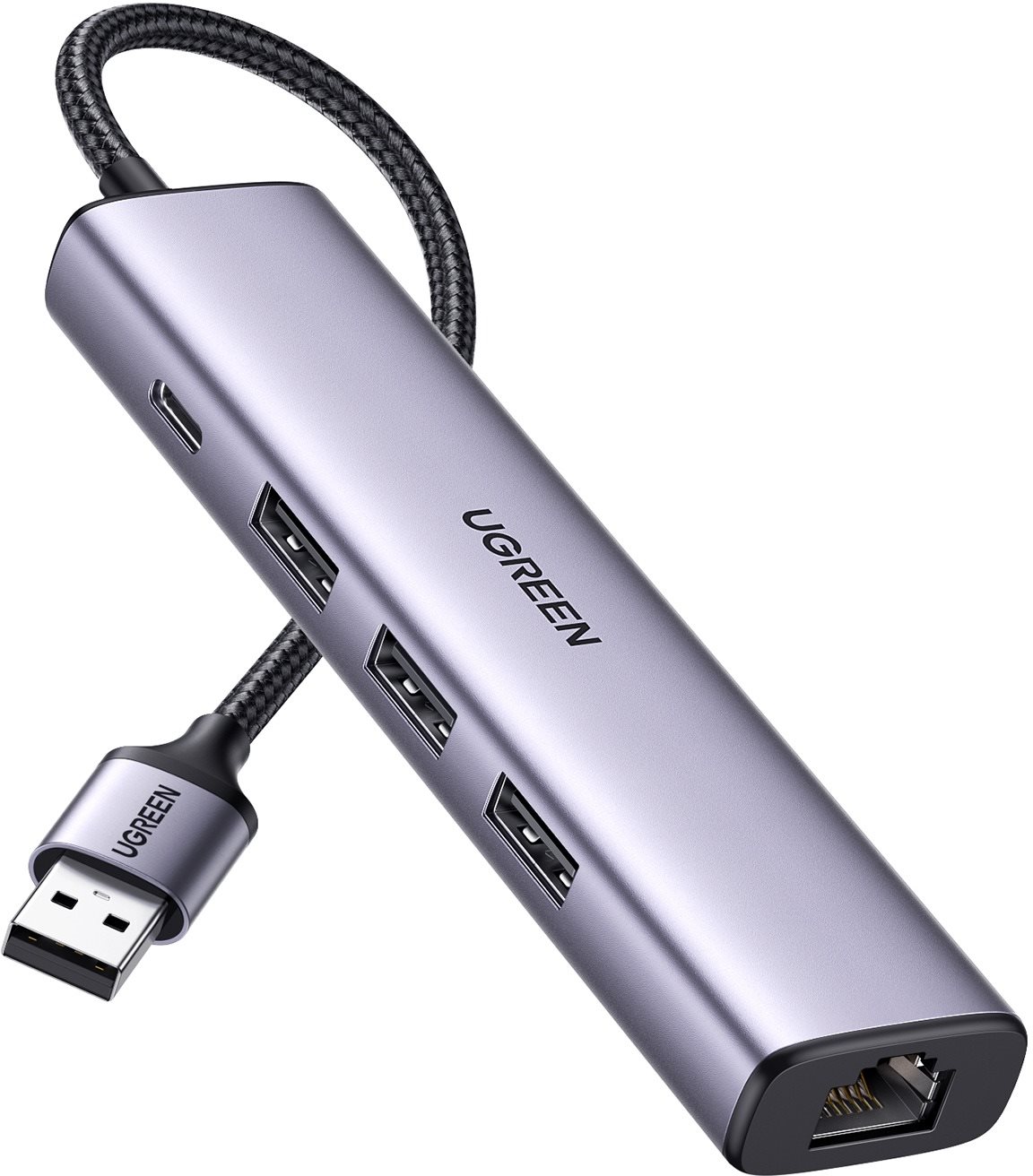 UGREEN USB 3.0 to 3×USB3.0 +RJ45 (1000M) Ethernet Adapter Type-C Power Supply