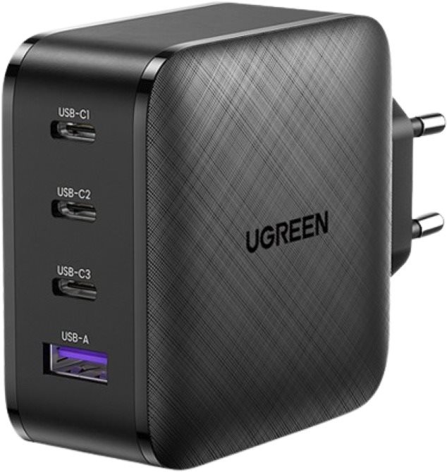 UGREEN GaN 65W Wall Charger (3x USB-C + 1x USB-A) Black