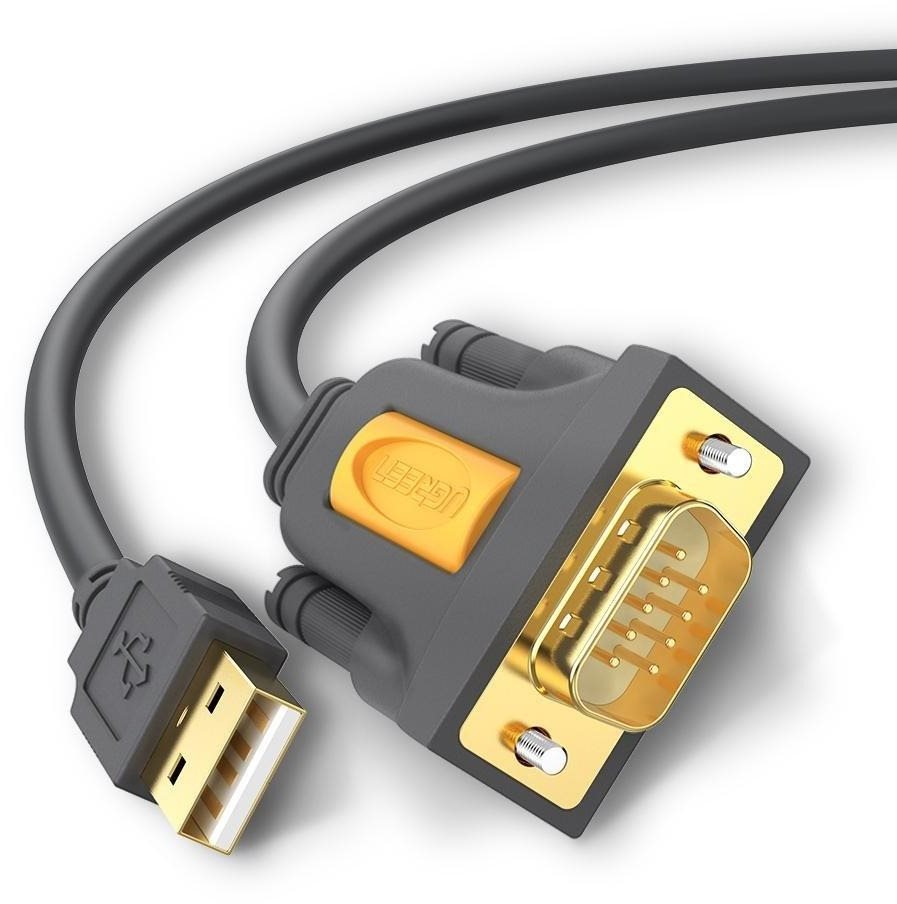 Ugreen USB 2.0 to RS-232 COM Port DB9 (M) Adapter Cable Szürke 1 m