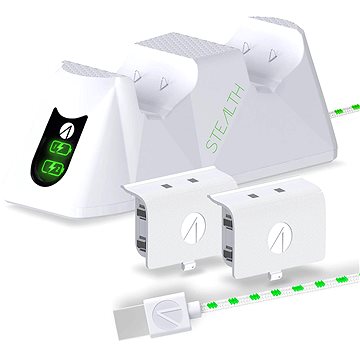 STEALTH Twin Charging Dock + Battery Packs - White - Xbox