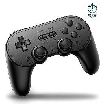 E-shop 8BitDo Pro 2 Wireless Controller (Hall-Effekt Joystick) - Black Edition - Nintendo Switch