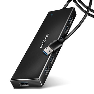 E-shop AXAGON HUE-F7A CHARGING Hub, USB-A 5Gbps, 7x USB-A, micro USB power IN, USB-A cable 1 m