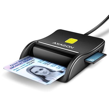 E-shop AXAGON CRE-SM3SD Smart card / ID card & SD/microSD/SIM card FlatReader, USB-A 1.3m cable