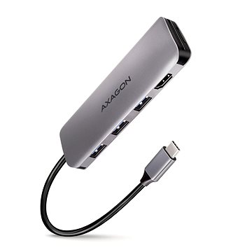 E-shop AXAGON HMC-HCR3A 5-in-1 Hub, USB-C 5Gbps, 4x USB-A, HDMI 4k/30Hz, SD/microSD, USB-C Kabel 20 cm