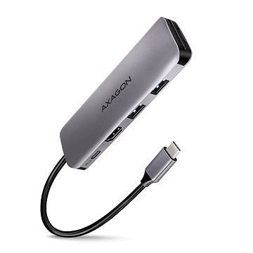 E-shop AXAGON HMC-5, 5-in-1 Hub, USB-C 5Gbps, 2x USB-A, HDMI 4k/30Hz, SD/mSD, PD 100W, USB-C cable 20 cm