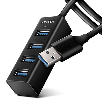 E-shop AXAGON HUE-M1AL SuperSpeed USB-A > 4-Port MINI Hub, Metall, 1,2 m Kabel