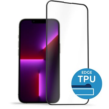 E-shop AlzaGuard 2.5D Glass mit TPU Rahmen für iPhone 13 / 13 Pro / 14 - schwarz