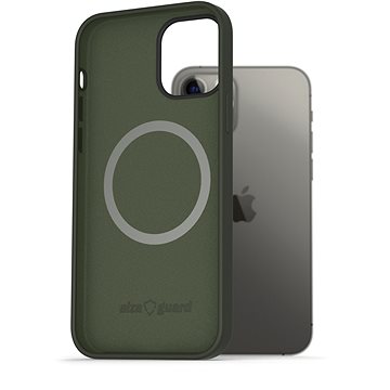 AlzaGuard Magnetic Silicone Case pro iPhone 12 / 12 Pro zelené