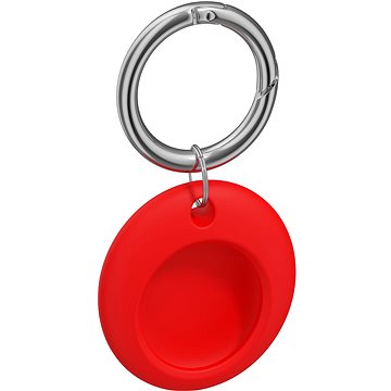 AlzaGuard Circle Silicone Keychain pro AirTag červená