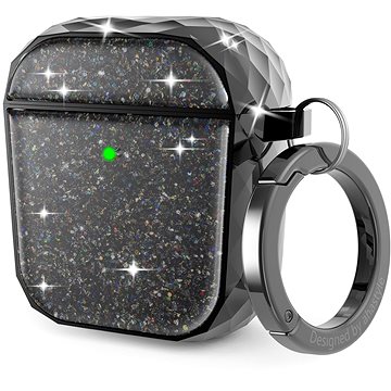 AhaStyle Glitter Protection Airpods 1&2 Case Black