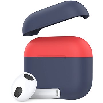 AhaStyle silikonový kryt pro AirPods 3 Navy-Blue-Red