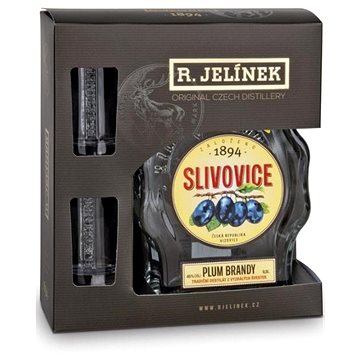 R. JELÍNEK Slivovice 45% 0,5l + 2 skleničky (DÁRKOVÉ BALENÍ)