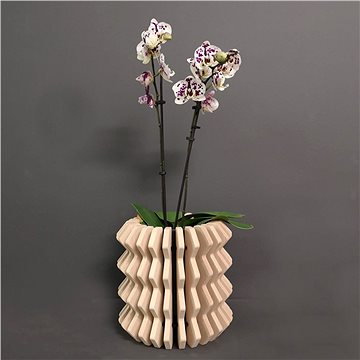 AMADEA Dřevěný obal na květináč harmonika z masivního dřeva, 22 x 22 cm