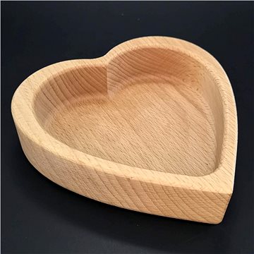AMADEA Dřevěná miska ve tvaru srdce, masivní dřevo, rozměr 17,5x17,5x4,5 cm