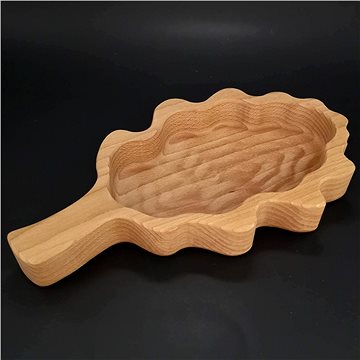 AMADEA Dřevěná miska ve tvaru dubového listu, masivní dřevo, 35x20x4,5 cm
