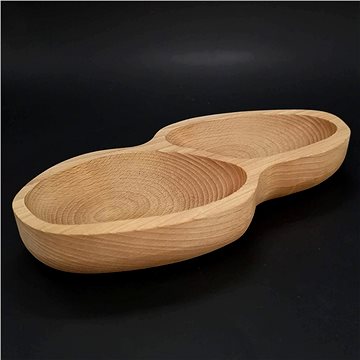 AMADEA Dřevěná miska ve tvaru burákového oříšku, oblé dno, masivní dřevo, 28x13x4,5 cm