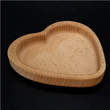 AMADEA Dřevěná miska ve tvaru srdce, masivní dřevo, rozměr 13,5x13,5x2 cm
