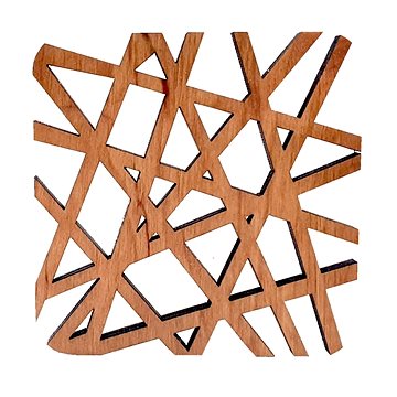 AMADEA Dřevěný podtácek hranatý ve tvaru sítě, masivní dřevo, 9x9 cm