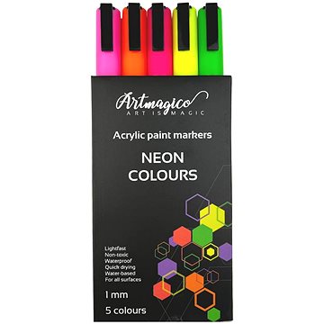 Artmagico akrylové popisovače s jemným hrotem - neonové - 5 ks