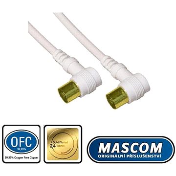 Mascom anténní kabel 7274-030, úhlové IEC konektory 3m