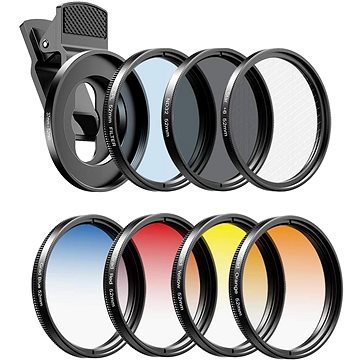 E-shop Apexel 52mm Filter Kit--Grad Red/Blue/Yellow/Orange/ND32/Star Filter/CPL