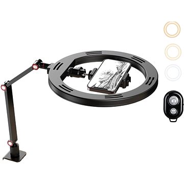 E-shop Apexel Clip Flexible Desk stand with ring light for overhead photography
