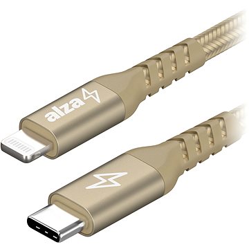 AlzaPower Alucore USB-C to Lightning MFi 0.5m zlatý