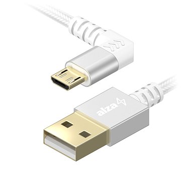 E-shop AlzaPower 90Core USB-A to Micro USB 1m - silber