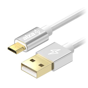 AlzaPower AluCore USB-A to Micro USB 0.5m stříbrný