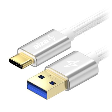 AlzaPower AluCore USB-A to USB-C 3.2 Gen 1 60W 5Gbps 0.5m stříbrný