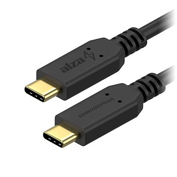 AlzaPower Core USB-C / USB-C 2.0, 3A, 60W, 0.15m černý