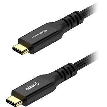 E-shop AlzaPower AluCore USB-C to USB-C 3.2 Gen 2 100W 1m schwarz