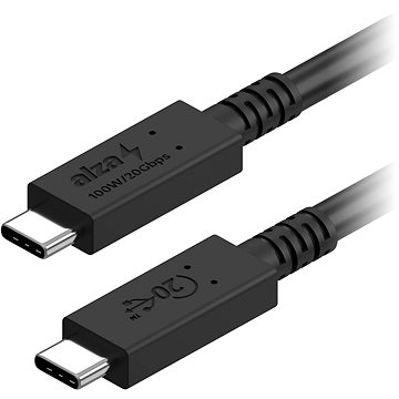 AlzaPower Core USB-C / USB-C USB4, 5A, 100W, 0.5m černý