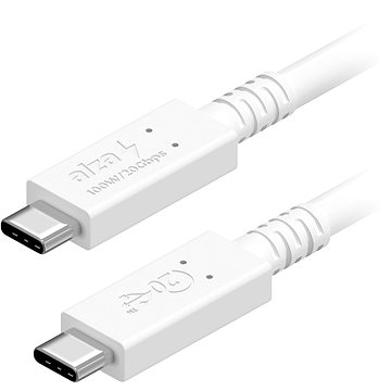 AlzaPower Core USB-C / USB-C USB4, 5A, 100W, 0.5m bílý