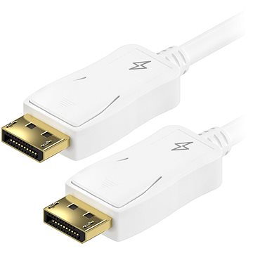 AlzaPower DisplayPort (M) na DisplayPort (M) propojovací stíněný 1.5m bílý