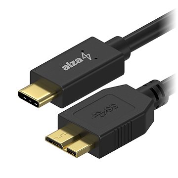 AlzaPower USB-C na Micro USB-B 3.2 Gen 1 0.5m černý