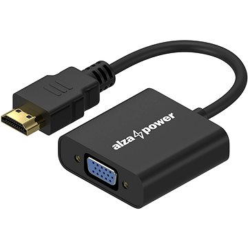 AlzaPower HDMI (M) na VGA (F) 0.1m matná černá