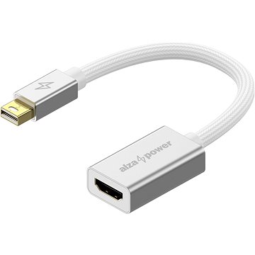E-shop AlzaPower AluCore Mini DisplayPort (M) to HDMI (F) 4K 30Hz Silber