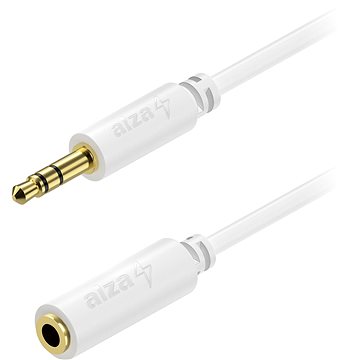 AlzaPower Core Audio 3.5mm Jack (M) to 3.5mm Jack (F) 1m bílý