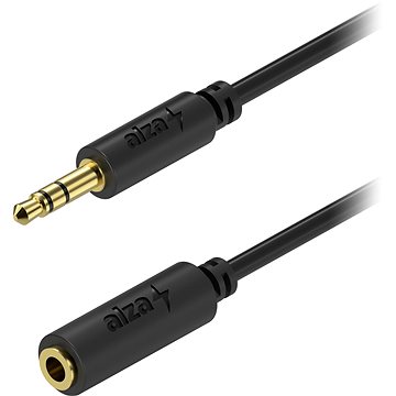 AlzaPower Core Audio 3.5mm Jack (M) to 3.5mm Jack (F) 10m černý