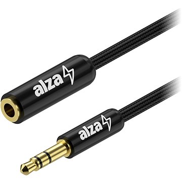 AlzaPower AluCore Audio 3.5mm Jack (M) to 3.5mm Jack (F) 1m černý